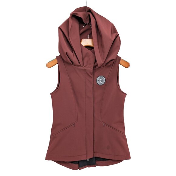 Noel Asmar Equestrian Riding Vest Womens Brick Red Hooded Full Zip Size XS - Picture 2 of 14